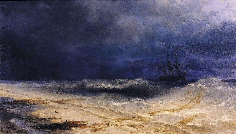Ivan Aivazovsky Ship in a Stormy Sea off the Coast China oil painting art